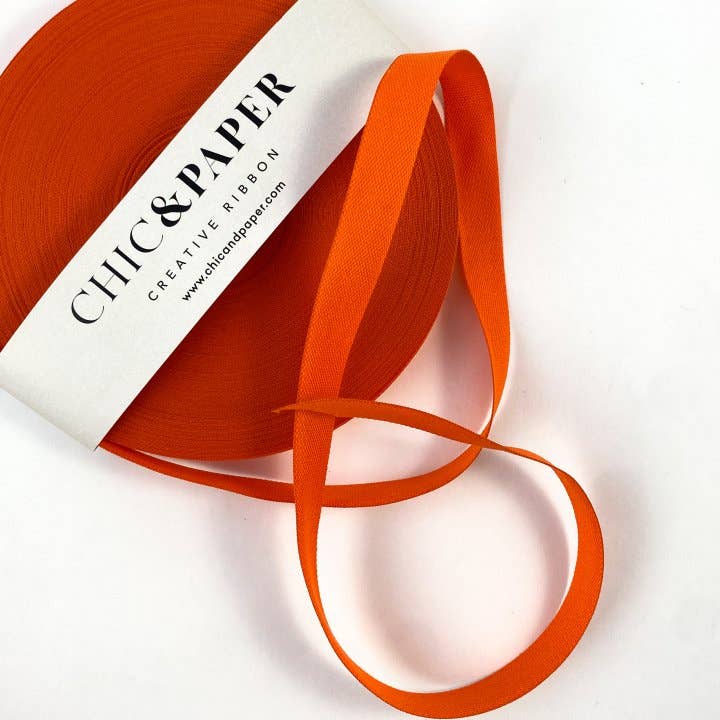 Cotton Ribbon UNICOLOR 15mm x 50m Orange