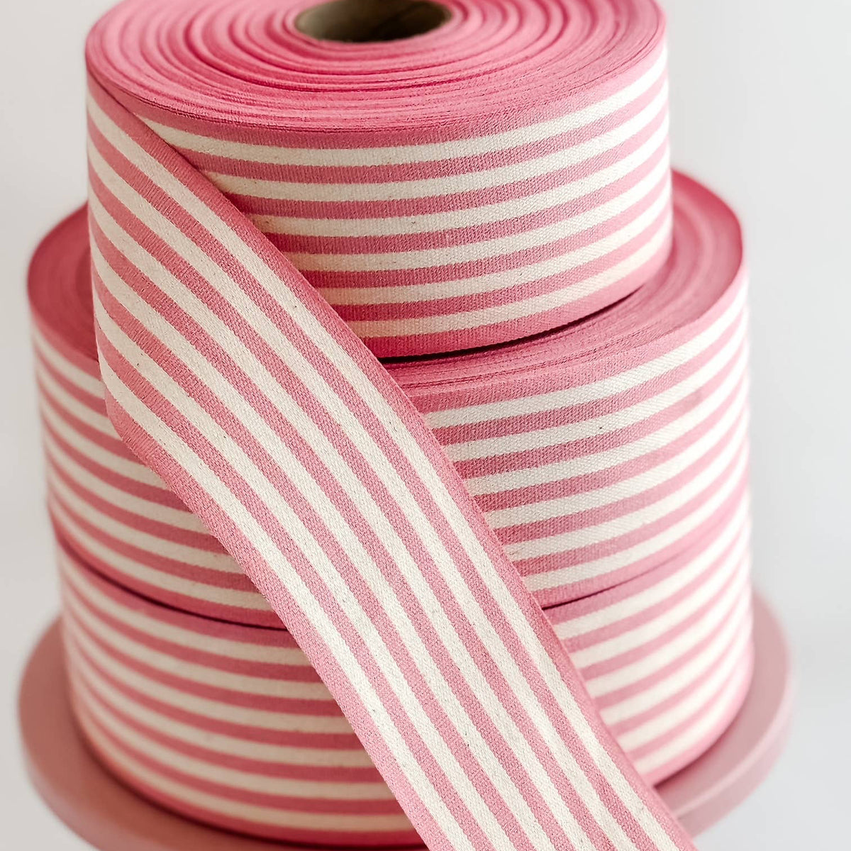 Cotton Ribbon 13 MAXI  55mm x 50m Candy Pink/Crema