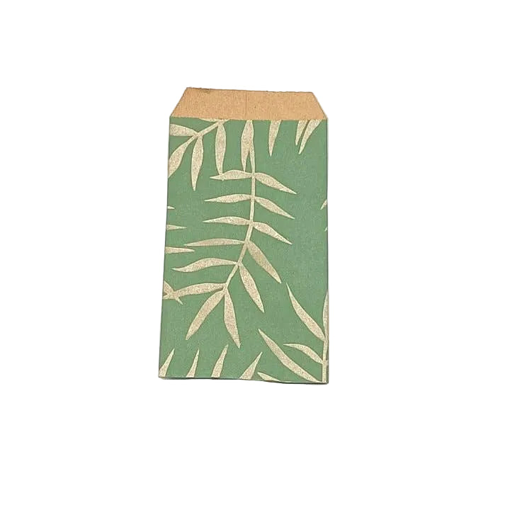 Sobres Kraft Remini 9x17cm 100u LEAF Verde Vintage-Oro