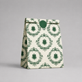 Flat Bottom Bag White Kraft CROWN 22+12x30cm 50u Verde Vintage
