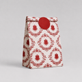 Flat Bottom Bag White Kraft CROWN 22+12x30cm 50u Rojo