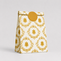 Flat Bottom Bag White Kraft CROWN 22+12x30cm 50u Mustard