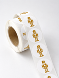 Etiquetas Redondas 50mm 500 unidades NUTCRACKER Mustard